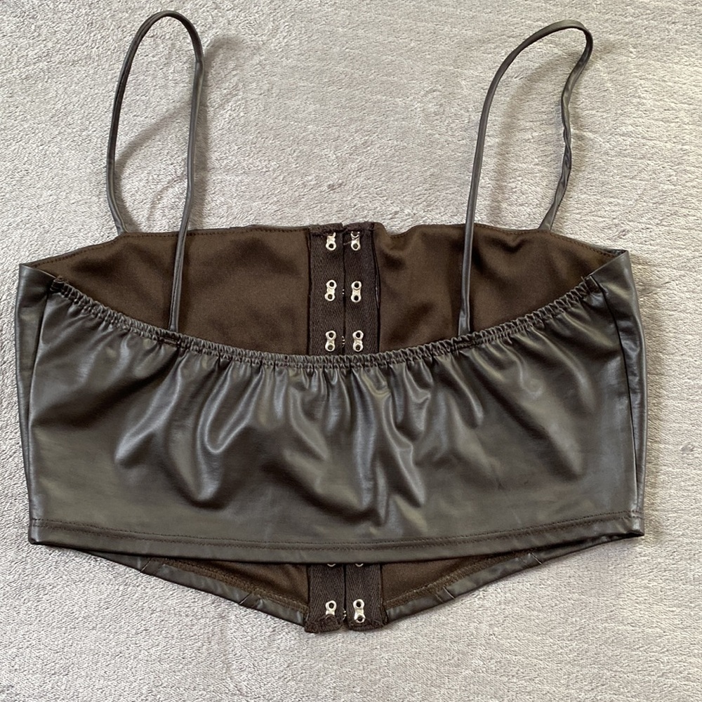 Brown Crop Top With Hooks